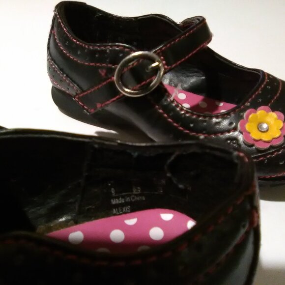 Buster Browns Girls Dress Shoe Color Black/Pink Youth Size 9 NWOT - Picture 8 of 13
